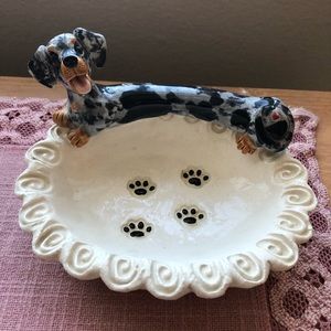 Ceramic dachshund jewelry bowl.